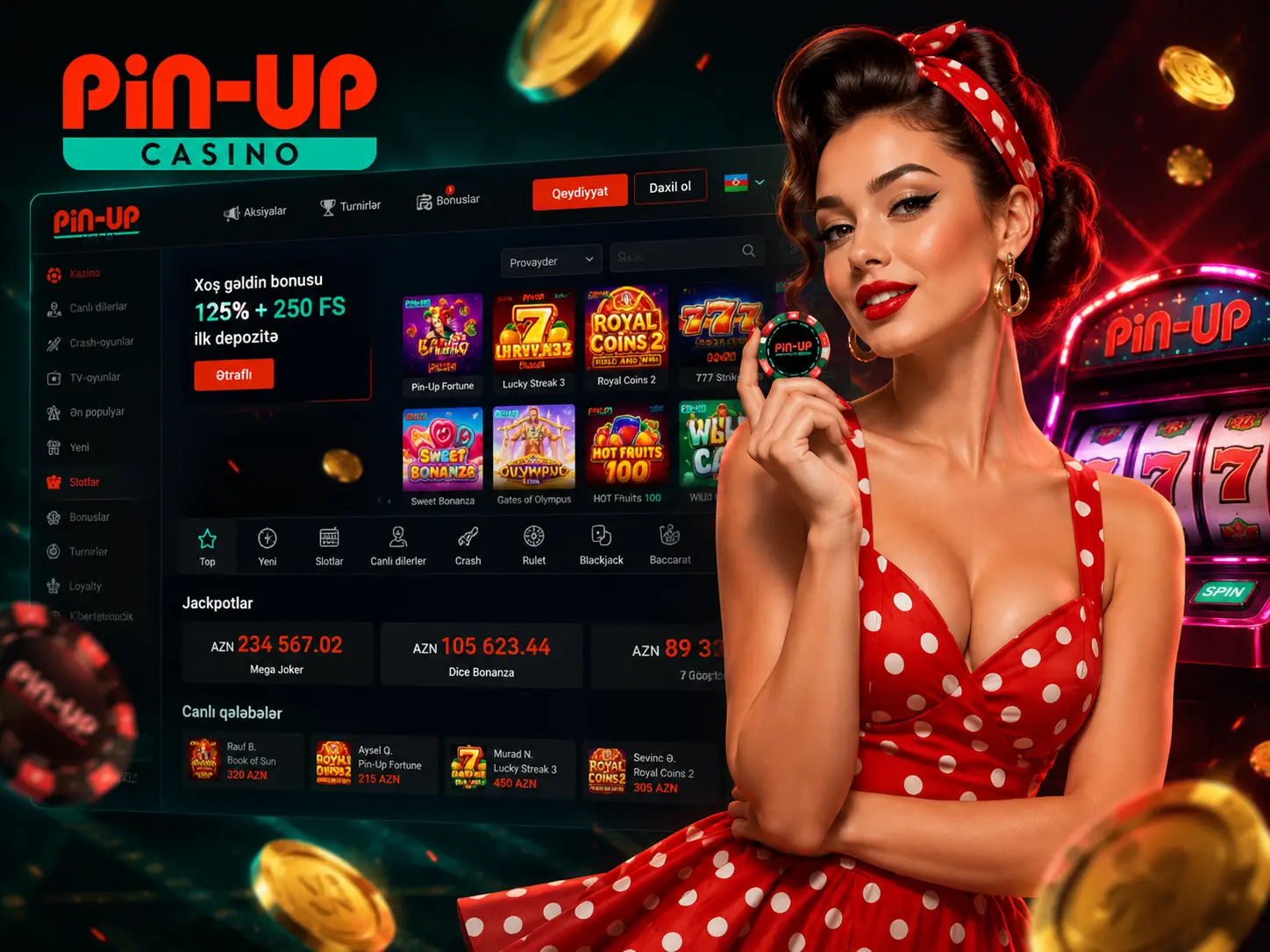 Pin Up Casino Azərbaycan slotlar, kazino oyunları və canlı casino